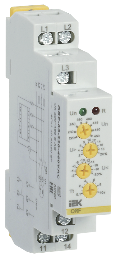 Реле фаз ORF 05, 3 фазы 220-460В AC IEK, ORF-05-220-460VAC