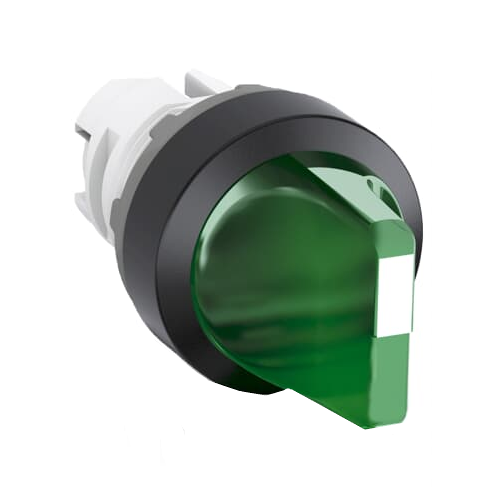 M2SS1-21G Перекл (короткая ручка) зеленый с подсветкой 2-х позиционный  ABB, 1SFA611200R1102