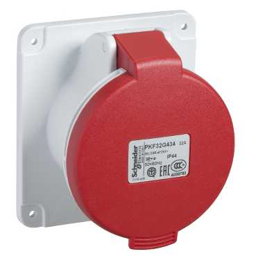Розетка скрытой установки прямая, винт 16А 3P+N+E IP44 380В Schneider Electric, PKF16G435