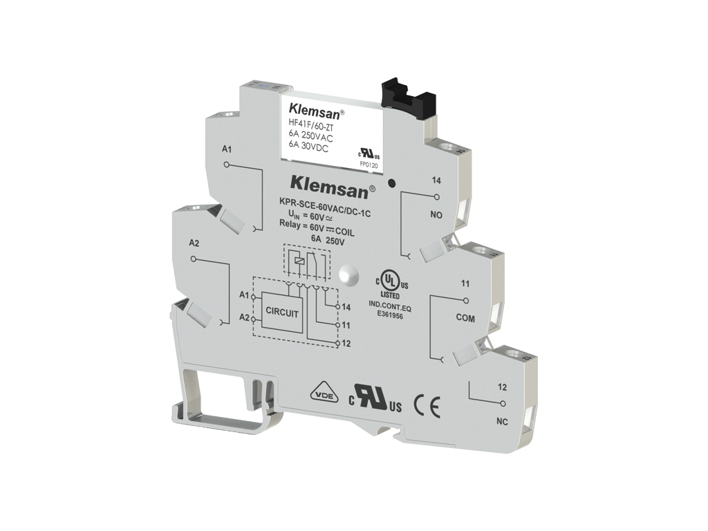 KPR-SCE-60VAC/DC-1C Интерфейсное реле 6A Klemsan, 270830