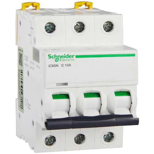 iC65N 3P 10А Автоматический выключатель 3-полюсный, 10А, 6кА (хар-ка C) Schneider Electric