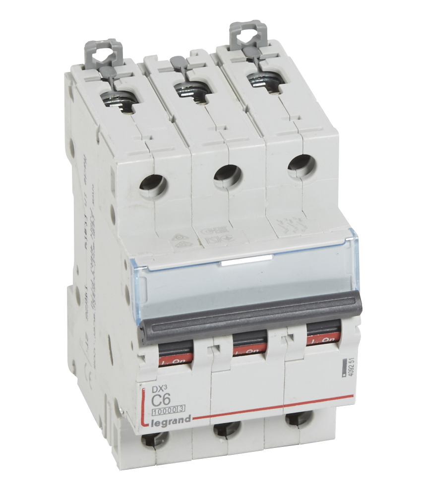 DX3 Автоматический выключатель 3-полюсный 6A 16kA (хар-ка C) Legrand, 409251