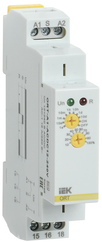 Реле задержки включения ORT, 1 контакт 12-240В AС/DC IEK, ORT-A1-ACDC12-240V