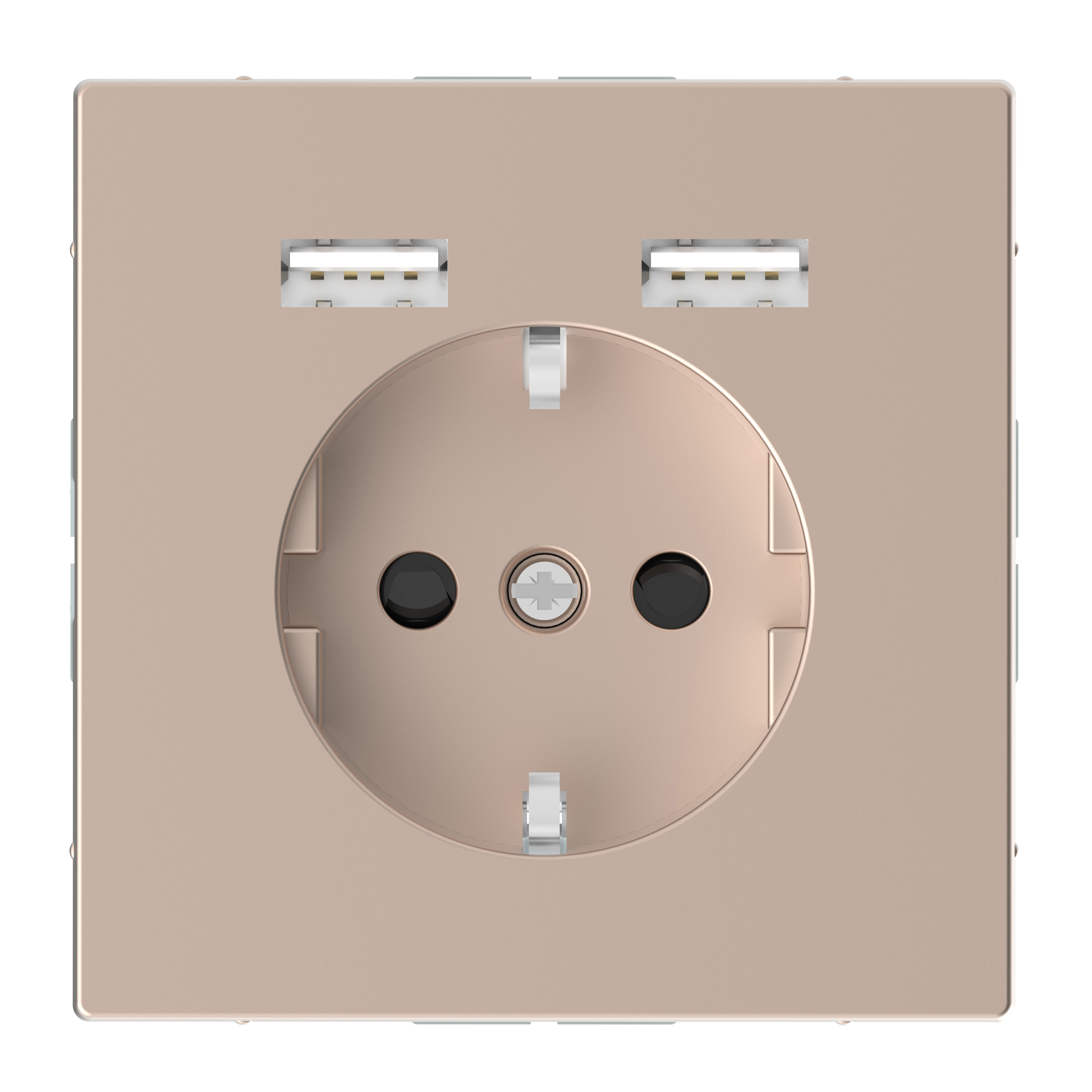 Розетка SCHUKO с 2 USB c зарядным устройством 2,4 a, sdl (шампань) Merten Schneider Electric, MTN2366-6051