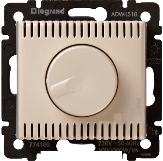 Светорегулятор поворотный 100-1000 Вт (слоновая кость) Valena Legrand, 774160