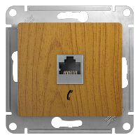 Розетка телефонная RJ11, механизм (дерево дуб) Glossa Systeme Electric, GSL000581T