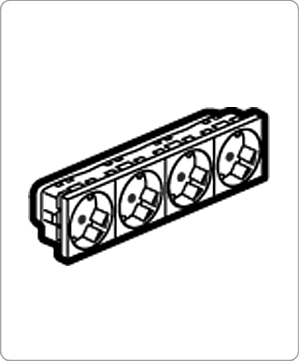 Розетка 4Х2К+З немецкий стандарт 8М 45°Mosaic Legrand, 077254