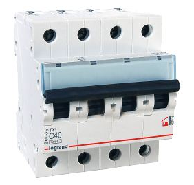 TX3 Автоматический выключатель 4-полюсный, 50A, 6kА (хар-ка C) Legrand, 404075