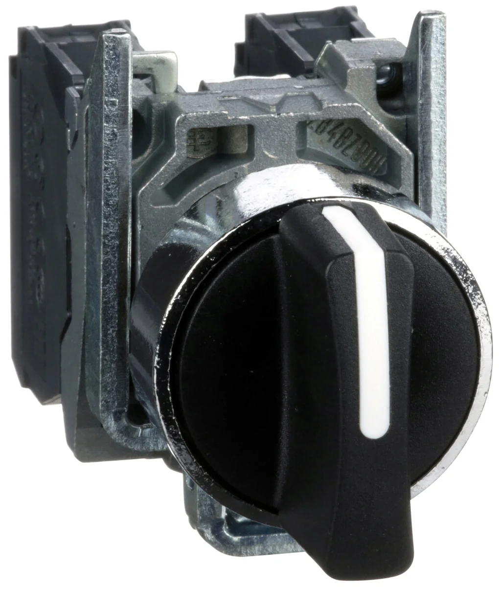 Переключатель 3-х позиционный 2НО с фиксацией (в сборе) чёрный Schneider Electric, XB4BD33