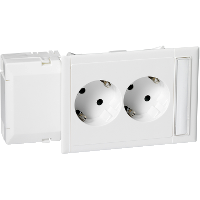 CYB-PS-розетка 2-я, со шторками+окно (белая) Schneider Electric, 5940044