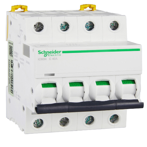 iC65N 4P 40А Автоматический выключатель 4-полюсный, 40А, 6кА (хар-ка C) Schneider Electric, A9F18440