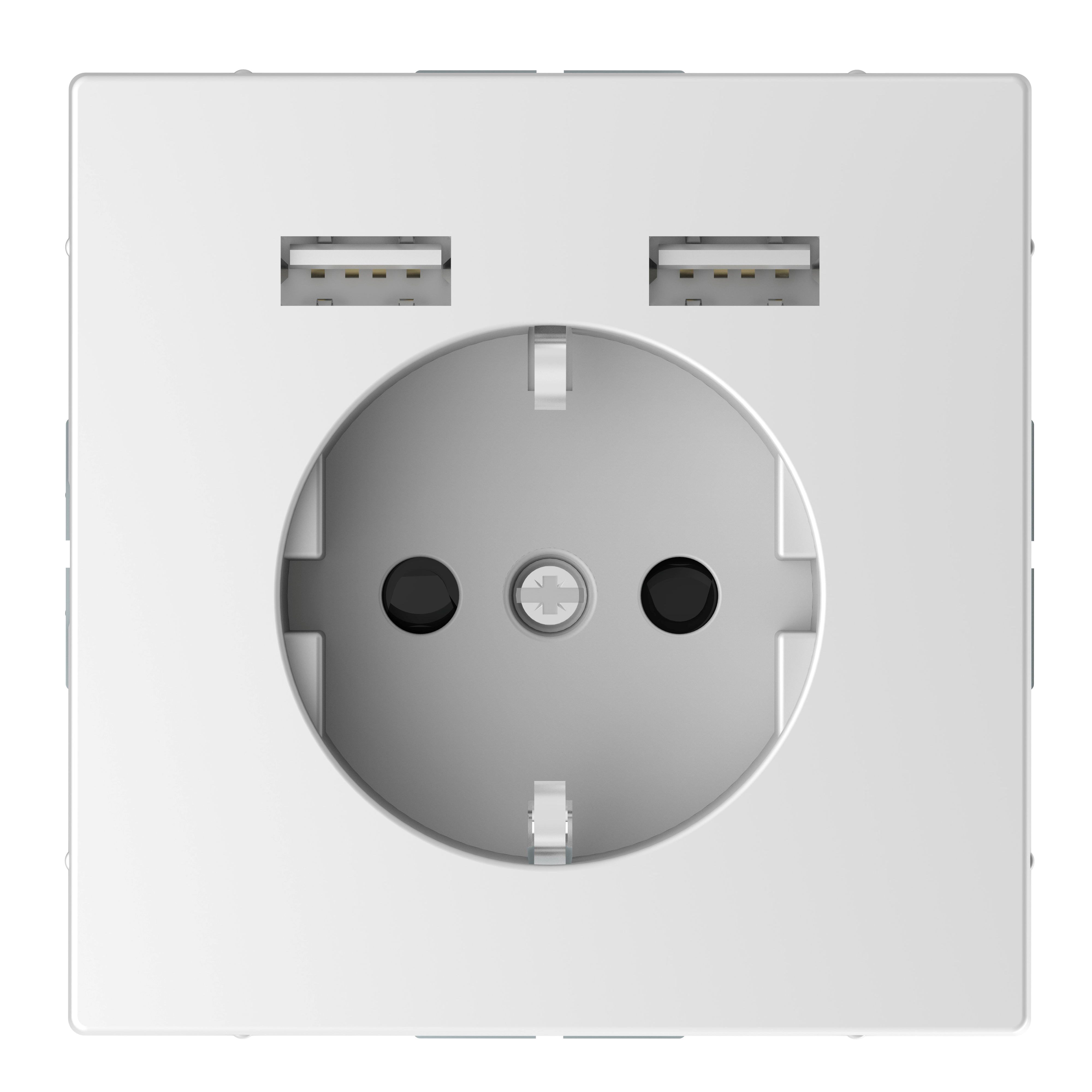 Розетка SCHUKO с 2 USB c зарядным устройством 2,4 a, sdl (белый лотос) Merten Schneider Electric, MTN2366-6035