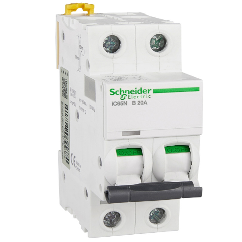 iC65N 2P 20А Автоматический выключатель 2-полюсный, 20А, 6кА (хар-ка B) Schneider Electric