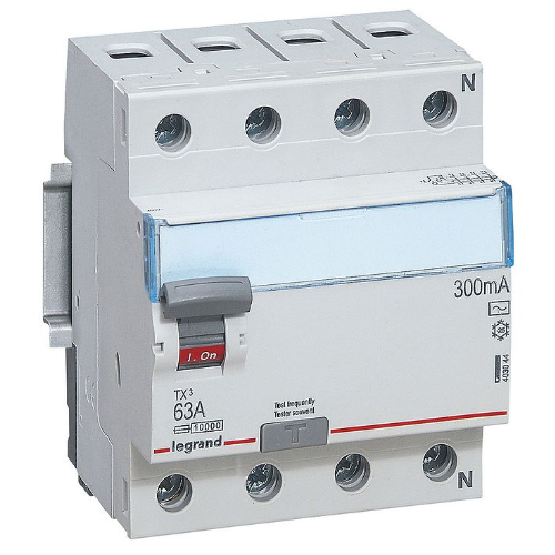 TX3 Блок утечки тока (УЗО) 4-полюсный, 63A, 300mA, тип АC Legrand, 403044
