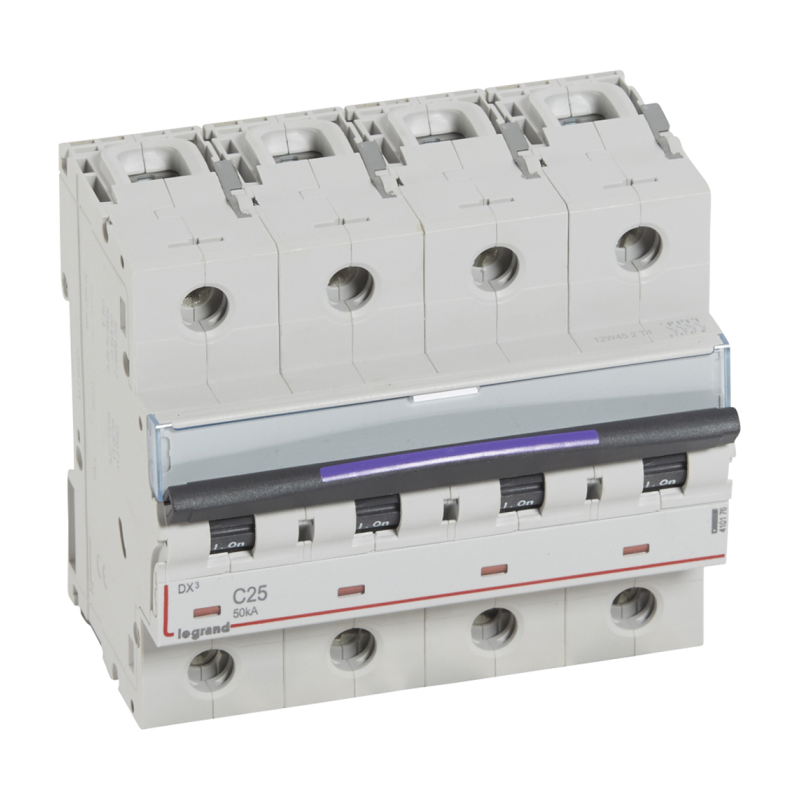 DX3 Автоматический выключатель 4-полюсный, 25A, 50kA (хар-ка C) Legrand, 410176
