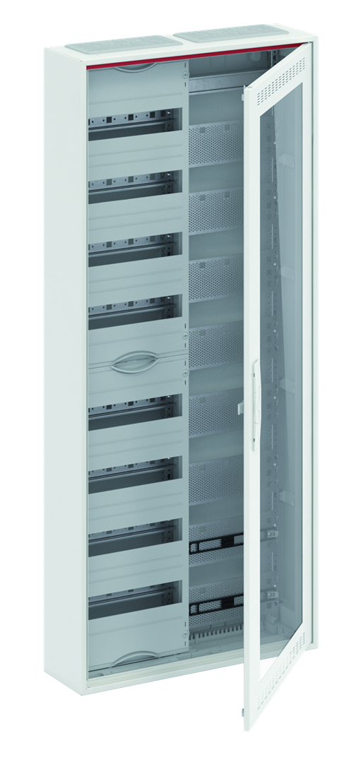 CA28VMW Шкаф 96М навесной с медиапанелями IP30, 1250x550x160 между DIN-рейками 125 мм и самозажимными клеммами N/PE и Wi-Fi дверью с вент. отверстиями