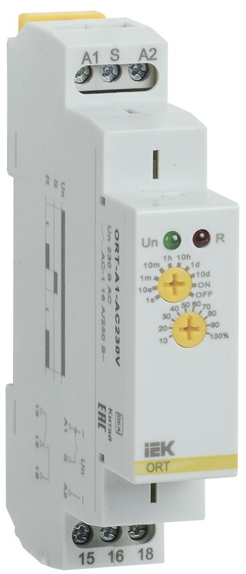 Реле задержки включения ORT, 1 контакт 230В AС IEK, ORT-A1-AC230V