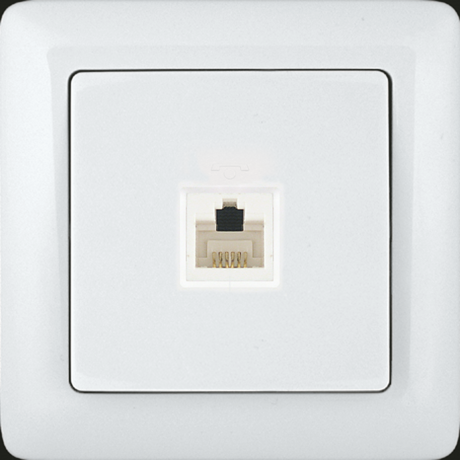 Розетка телефонная RJ11, С/У (белый) Хит Systeme Electric, RT-4S3-B