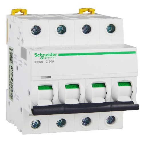 iC65N 4P 50А Автоматический выключатель 4-полюсный, 50А, 6кА (хар-ка C) Schneider Electric, A9F18450
