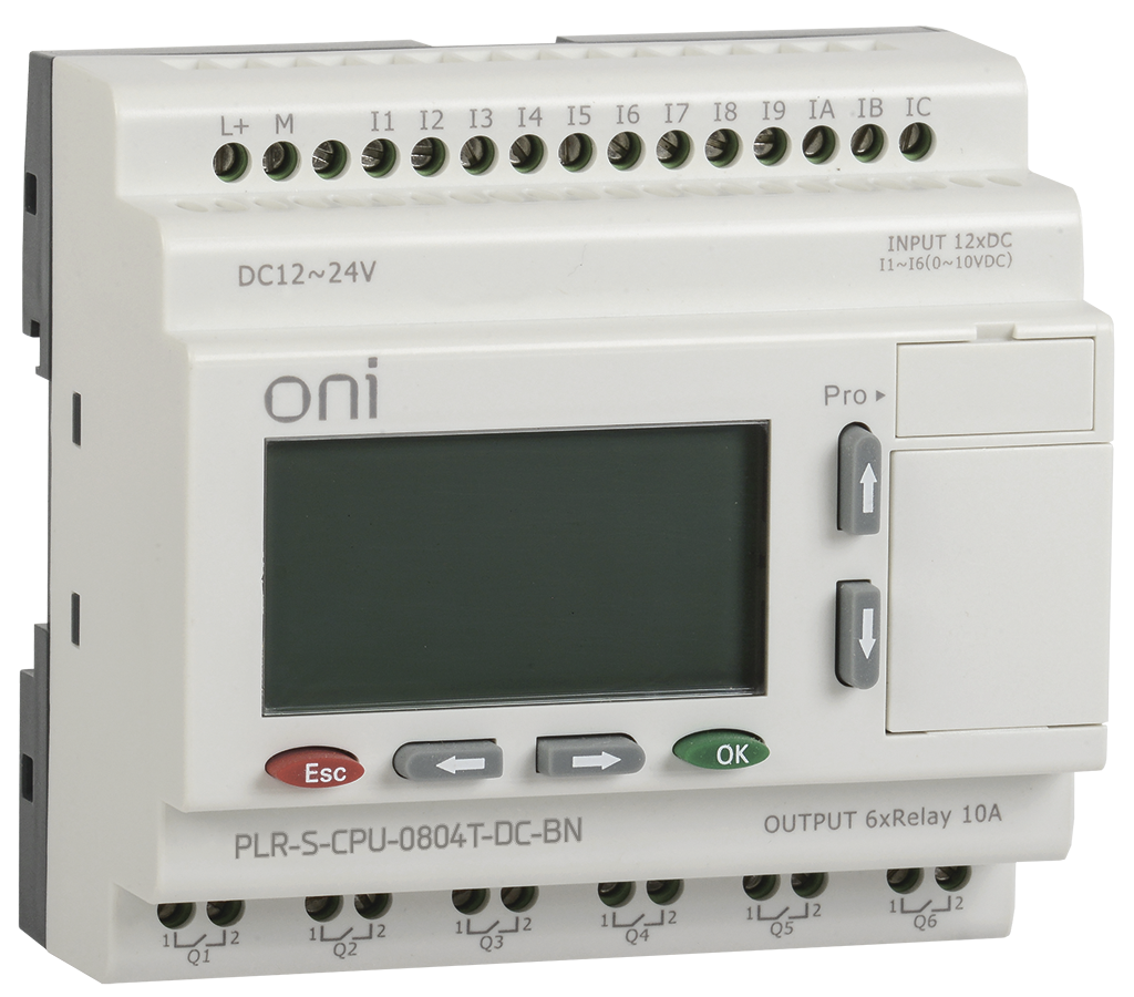 Логическое реле PLR-S. CPU0804(T) 24В DC с экраном ONI, PLR-S-CPU-0804T-DC-BN