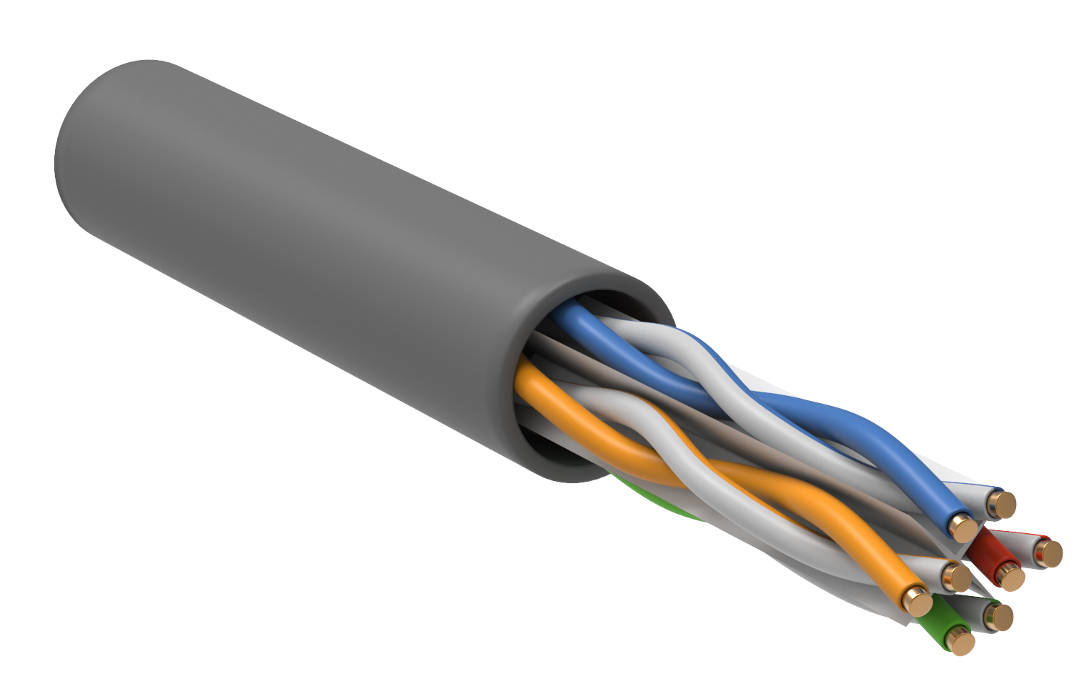 Кабель связи витая пара U/UTP, кат.6 4х2х23AWG solid, PVC, 305м, серый ITK, LC1-C604-111