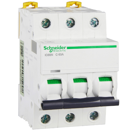 iC65N 3P 63А Автоматический выключатель 3-полюсный, 63А, 6кА (хар-ка C) Schneider Electric