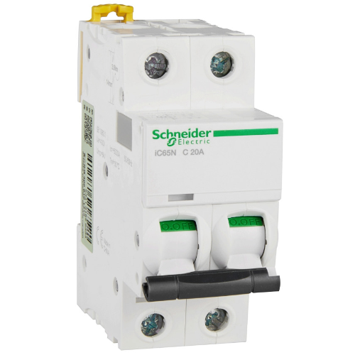 iC65N 2P 20А Автоматический выключатель 2-полюсный, 20А, 6кА (хар-ка C) Schneider Electric, A9F18220