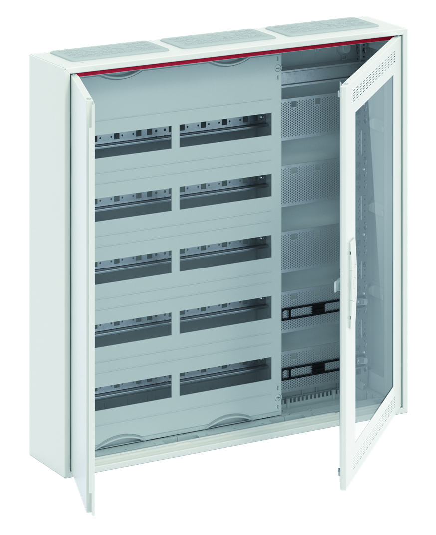 CA35VMW Шкаф 120М навесной с медиапанелями IP30, 800x800x160 между DIN-рейками 125 мм и самозажимными клеммами N/PE и Wi-Fi дверью с вент. отверстиями