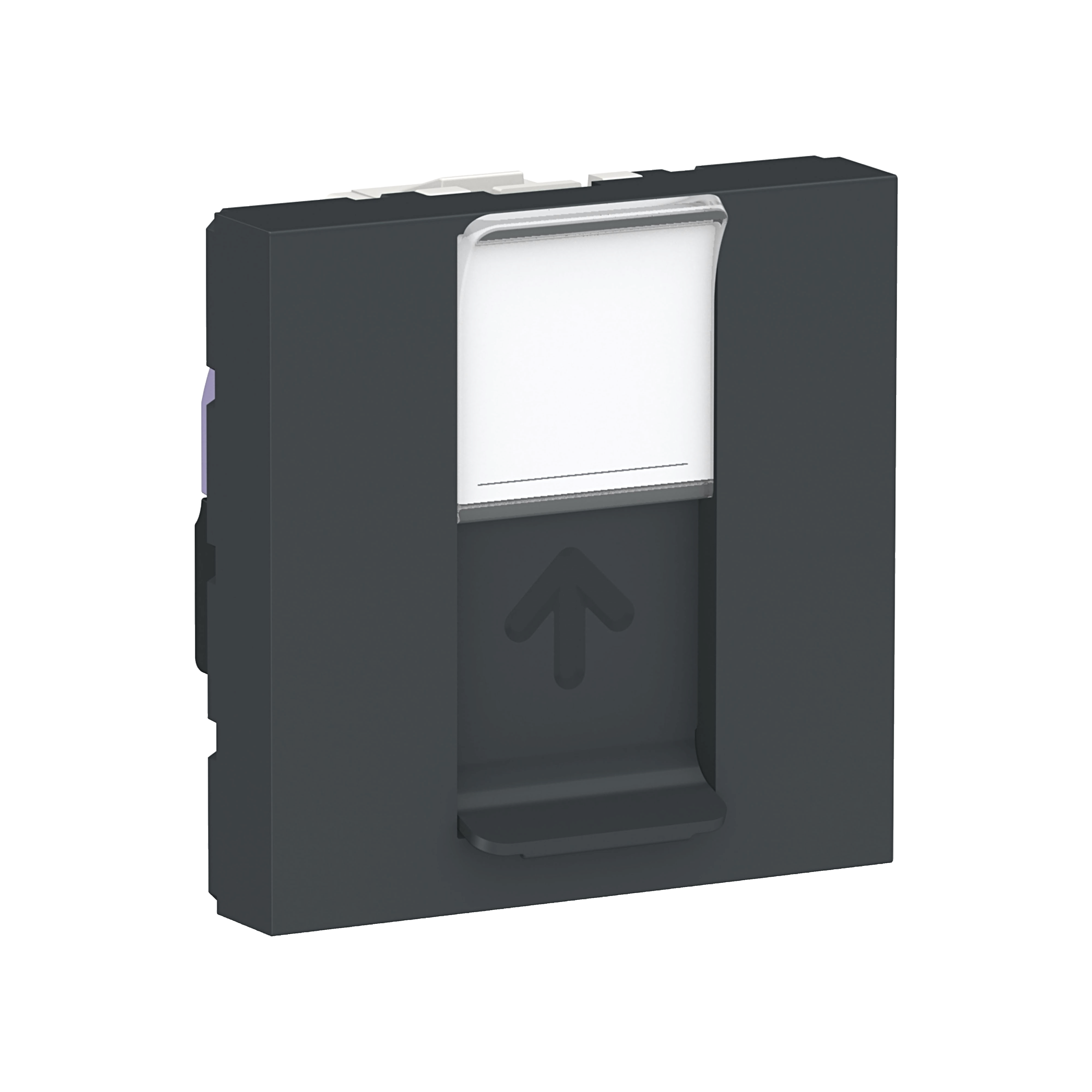 Розетка компьютерная, RJ45, одиночная, кат. 6 UTP, 2 модуля (антрацит) Unica Modular Schneider Electric, NU341554