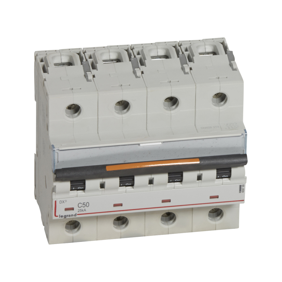 DX3 Автоматический выключатель 4-полюсный 50A 25kA (хар-ка C) Legrand, 409799