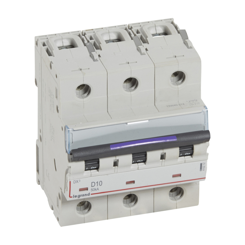 DX3 Автоматический выключатель 3-полюсный, 10A, 50kA (хар-ка D) Legrand, 410212