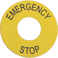 Маркировка emergency stop Schneider Electric, ZB2BY9330