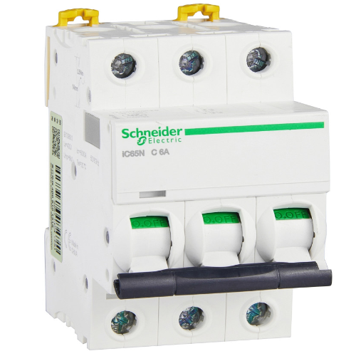 iC65N 3P 6А Автоматический выключатель 3-полюсный, 6А, 6кА (хар-ка C) Schneider Electric