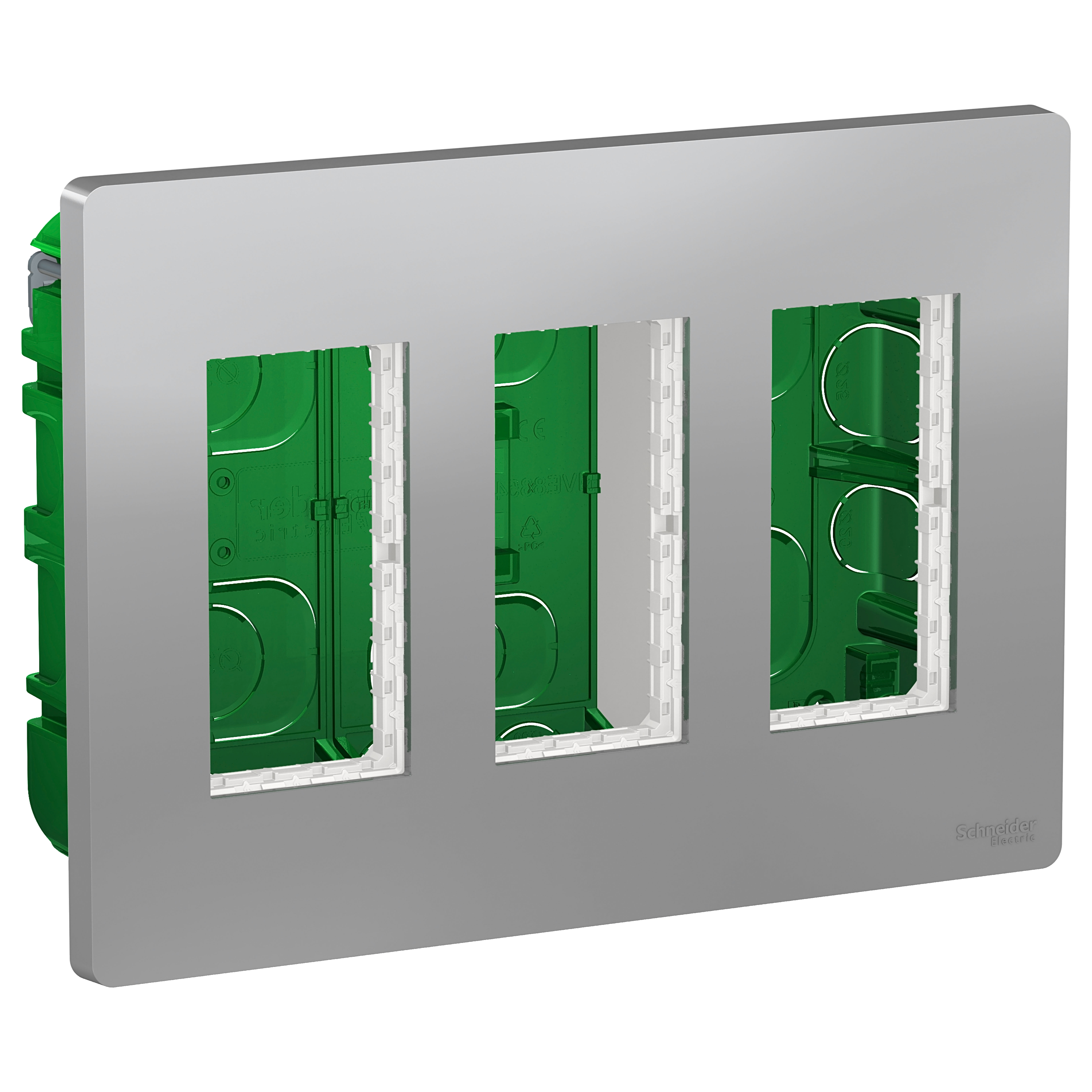 Блок скрытой установки 3х2 (алюминий) Unica System+ Schneider Electric, NU173430