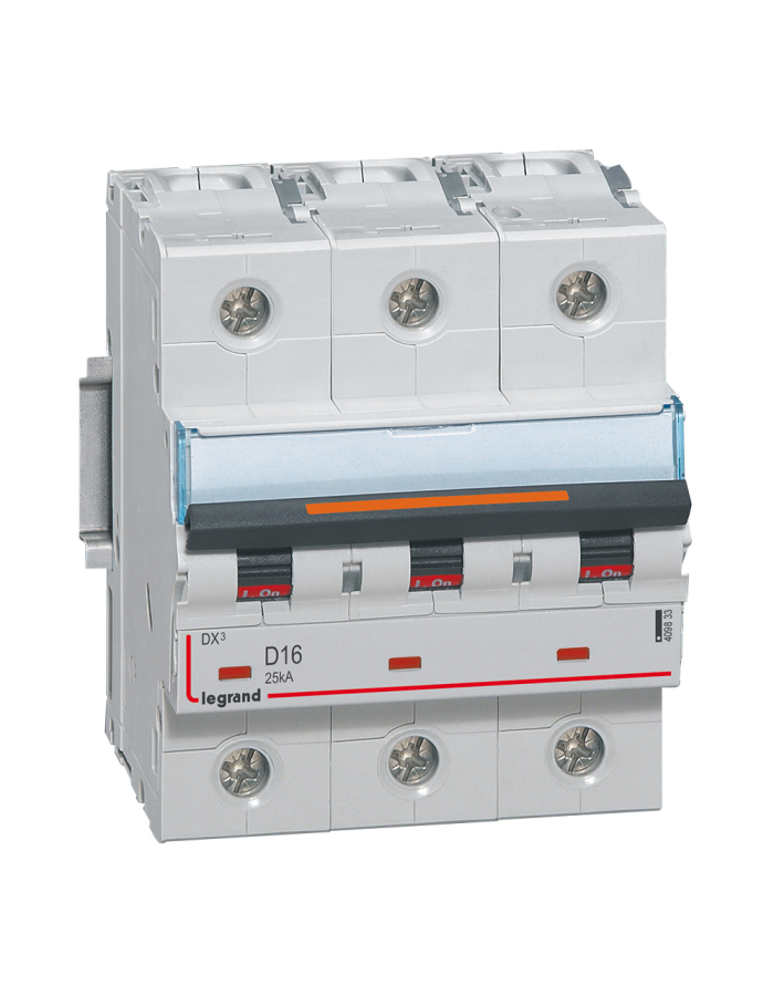 DX3 Автоматический выключатель 3-полюсный 16A 25kA (хар-ка D) Legrand, 409833