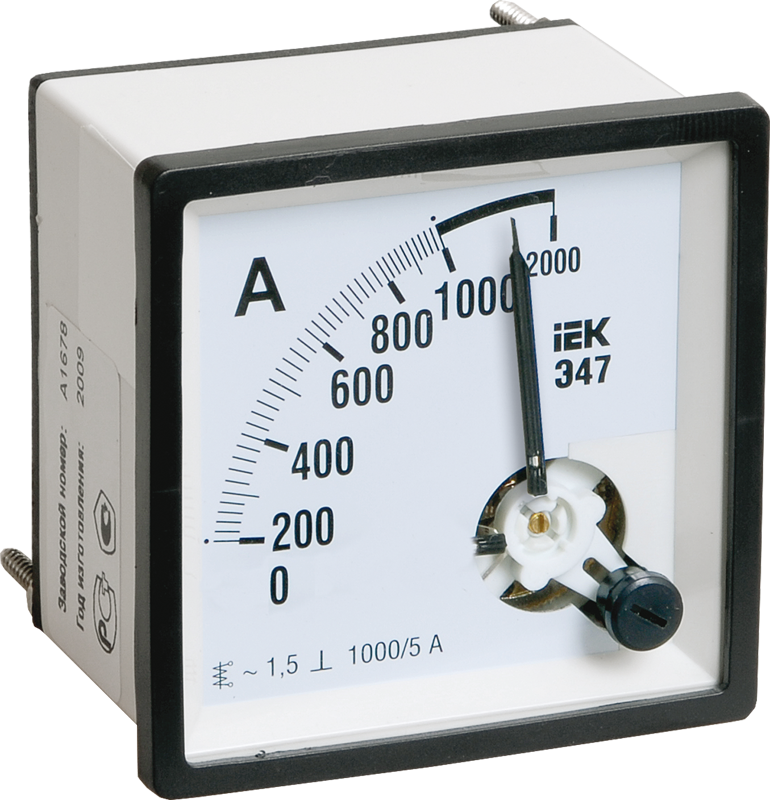 Амперметр Э47 2000/5А кл. точн. 1,5 72х72мм ИЕК, IPA10-6-2000-E