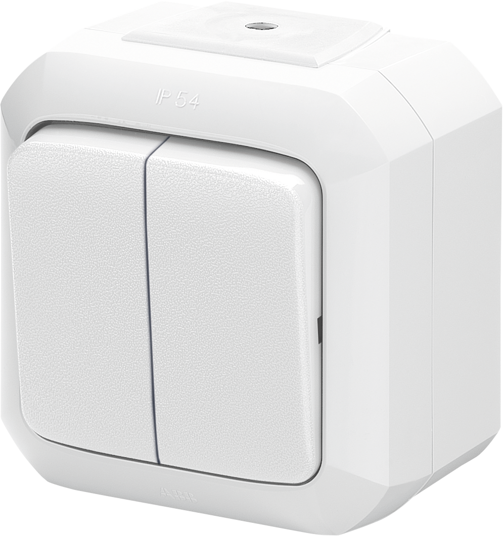 3558N-C87510 B Выключатель кнопочный двухклавишный IP54 белый Variant+ ABB, 2CHN588751C4500
