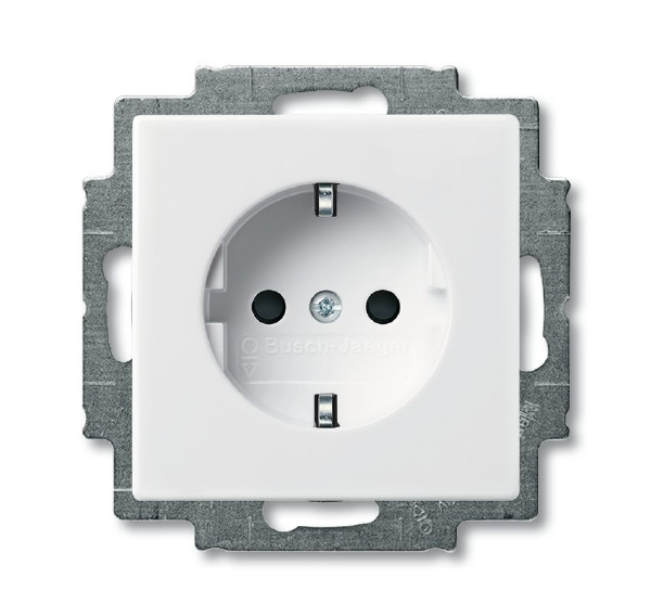 23 EUC-94-507 Розетка SCHUKO 16А 250В, с винтовыми клеммами (альпийский белый) Basic 55 ABB, 2CKA002011A6155