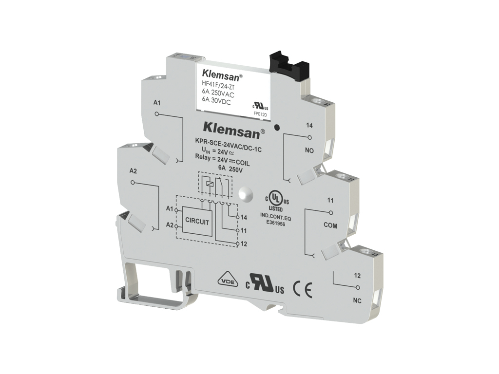 KPR-SCE-12VAC/DC-1C Интерфейсное реле 6A Klemsan, 270800