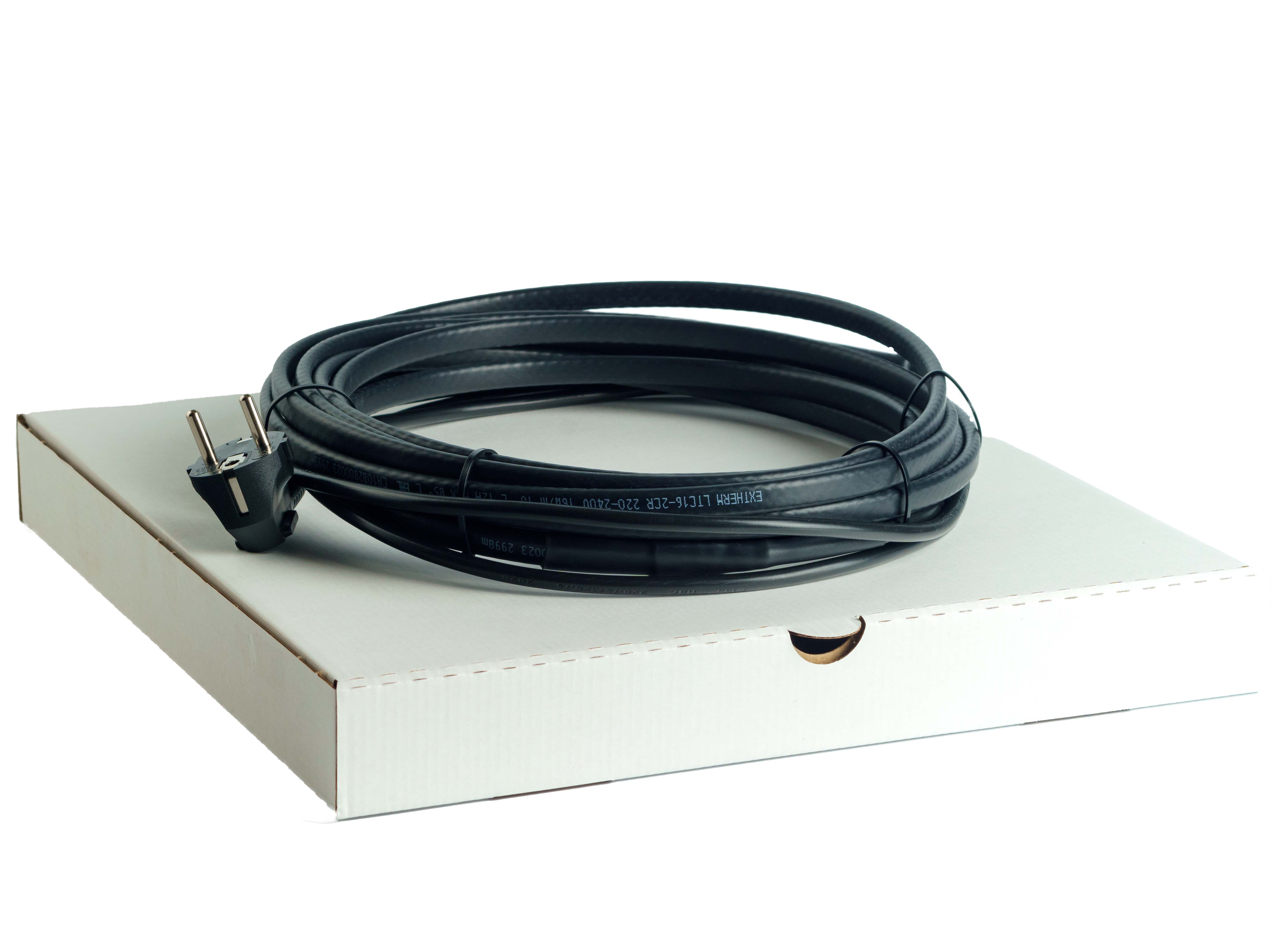 Extherm Extherm LXTC kit 10m Комплект саморегулирующегося нагревательного кабеля (на трубу), 16Вт/м,  установочный кабель,  евровилка с заземлением