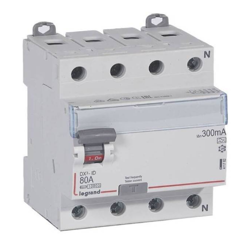 DX3 Блок утечки тока (УЗО) 4-полюсный, 80A, 300mA, тип А Legrand, 411782