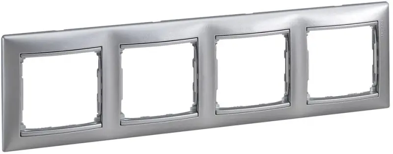 Рамка 4 поста горизонтальная (алюминий) Valena Legrand, 770154