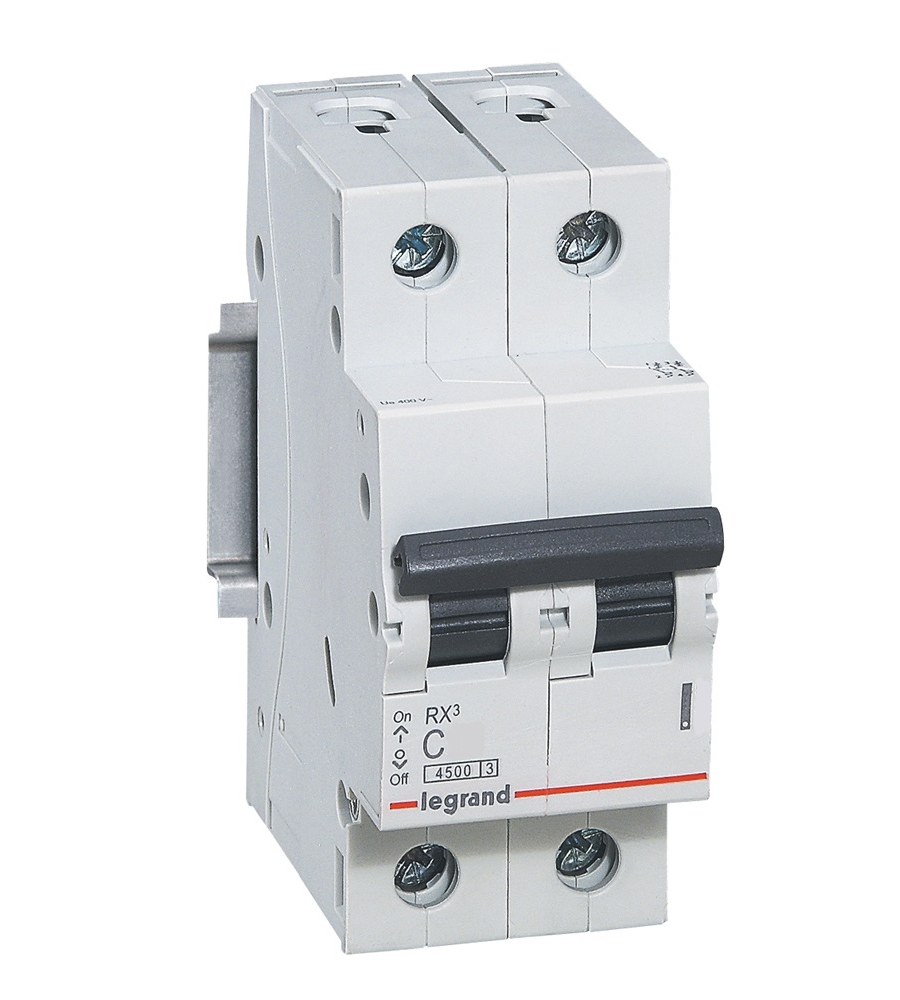 RX3 Автоматический выключатель 2-полюсный 20А 4,5kA (хар-ка C) Legrand, 419698