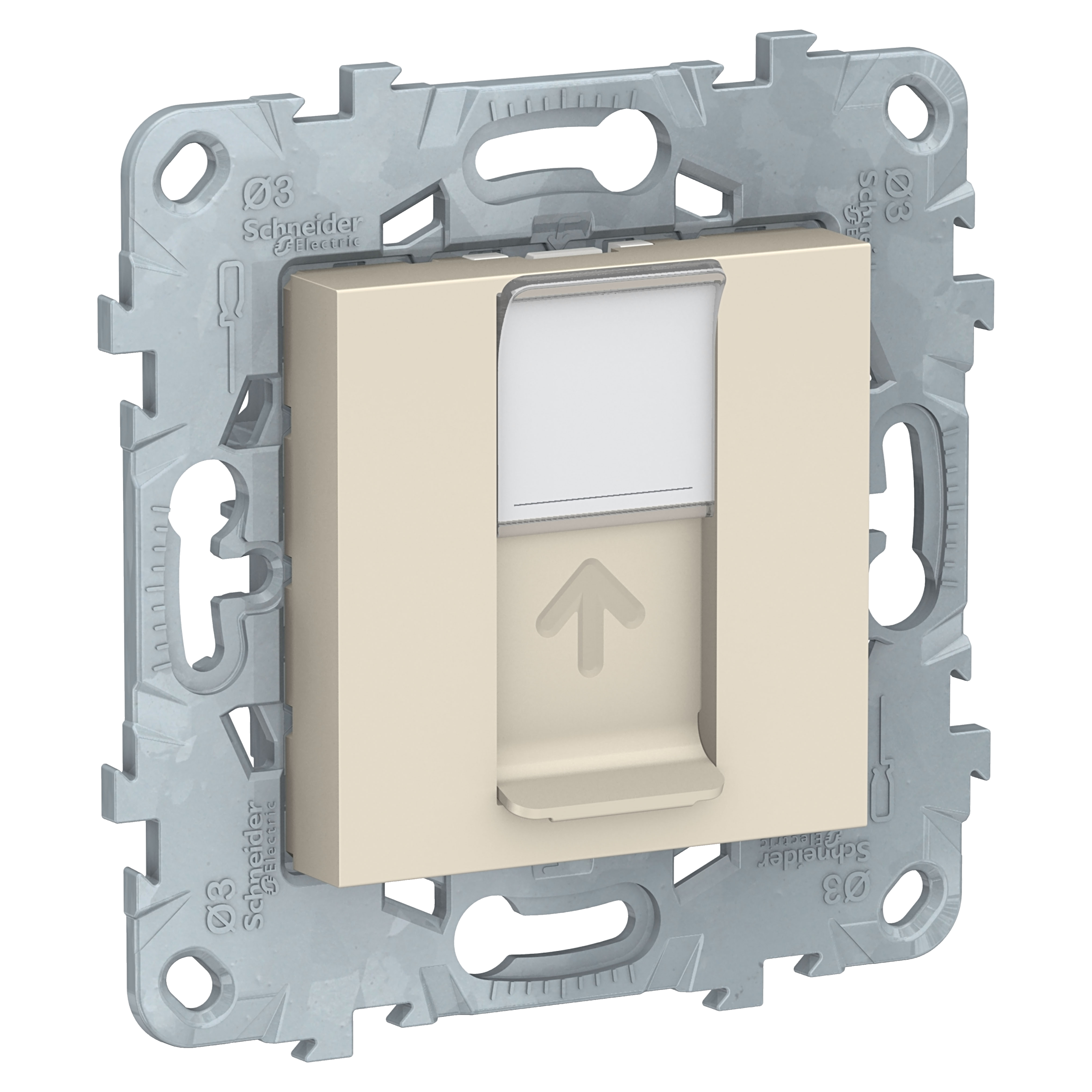 Розетка компьютерная 1хRJ-45 кат.5е (интернет) (бежевый) Unica New Schneider Electric, NU541144