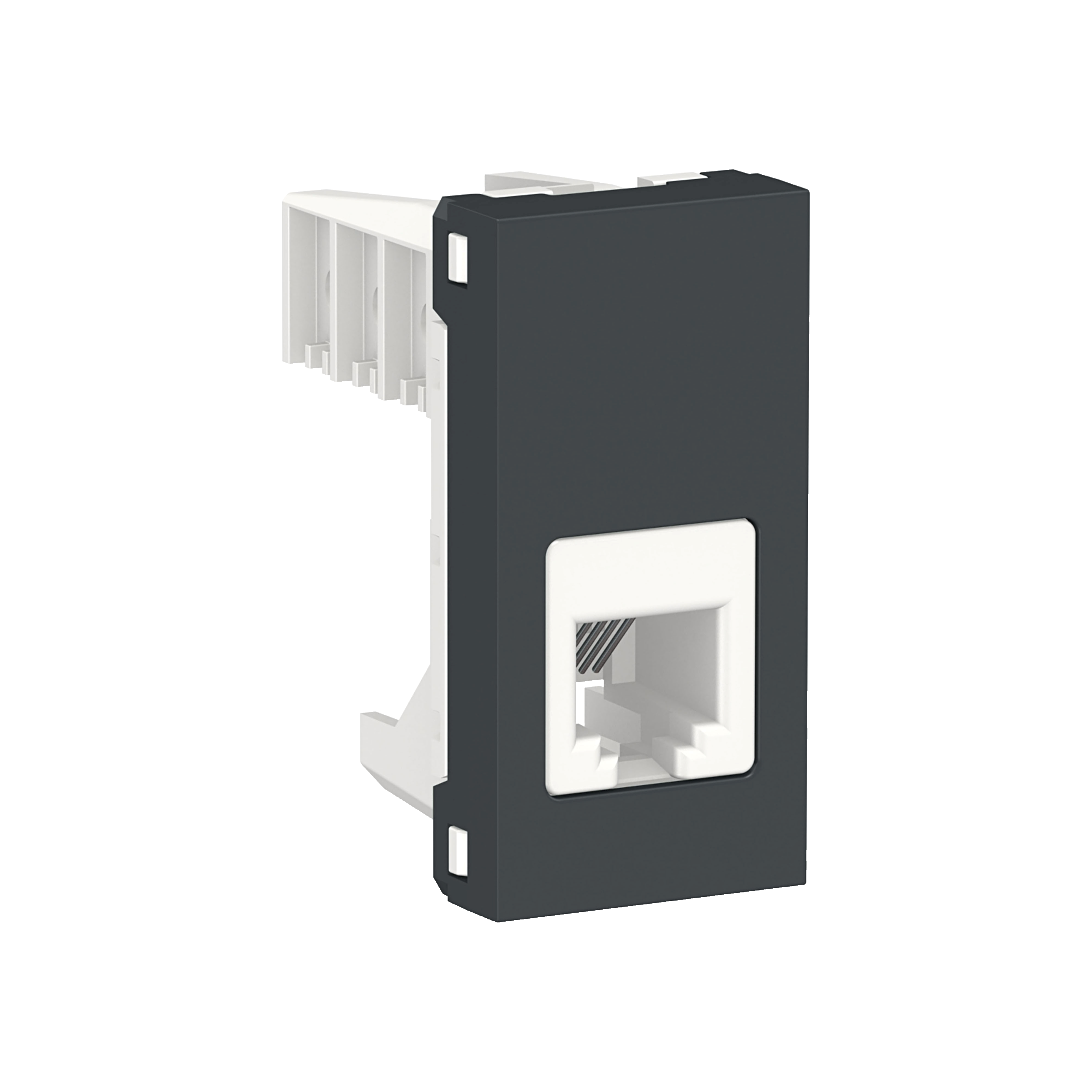 Розетка телефонная, RJ12, одиночная, 1 модуль (антрацит) Unica Modular Schneider Electric, NU349154