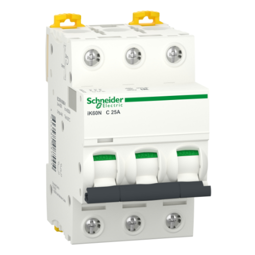 iK60N 3P 25А Автоматический выключатель 3-полюсный, 25А, 6кА (хар-ка C) Schneider Electric, A9K24325