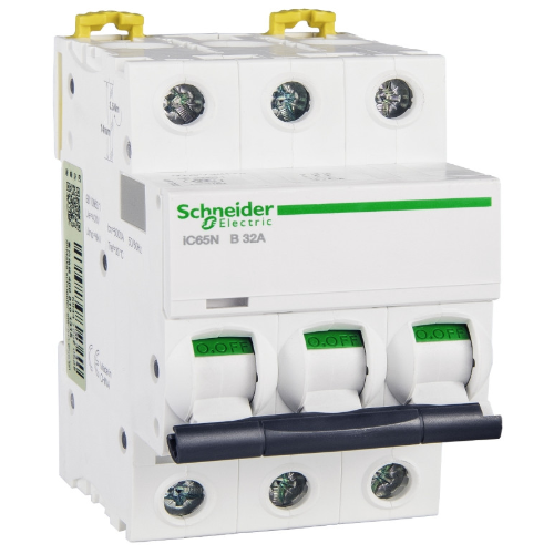 iC65N 3P 32А Автоматический выключатель 3-полюсный, 32А, 6кА (хар-ка B) Schneider Electric, A9F17332