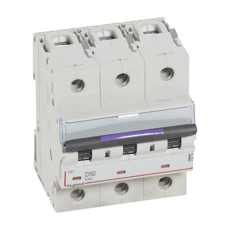 DX3 Автоматический выключатель 3-полюсный, 50A, 50kA (хар-ка D) Legrand, 410218