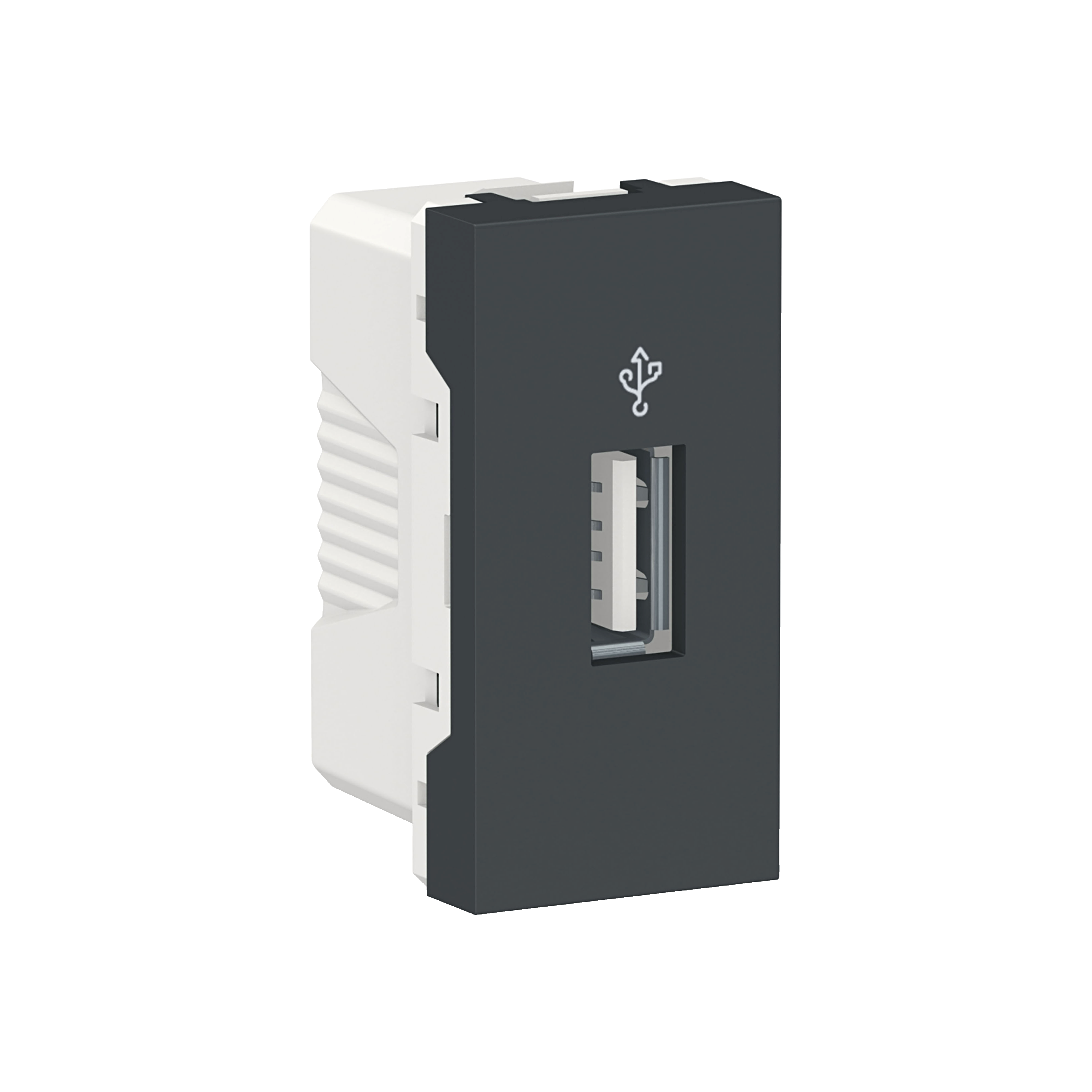 Розетка USB, 1 модуль (антрацит) Unica Modular Schneider Electric, NU342954