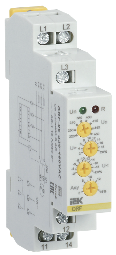 Реле фаз ORF 06, 3 фазы 220-460В AC IEK, ORF-06-220-460VAC